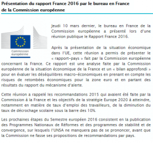 Présentation du rapport France 2016