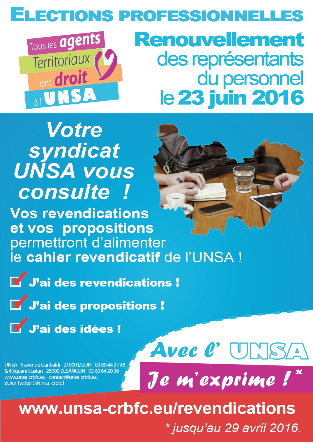 Elections 2016 - Appel à revendications-01