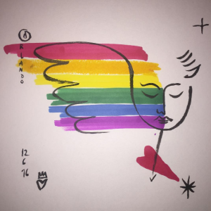 Le dessin du designer Jean-Charles de Castelbajac en hommage aux victimes du massacre d'Orlando.