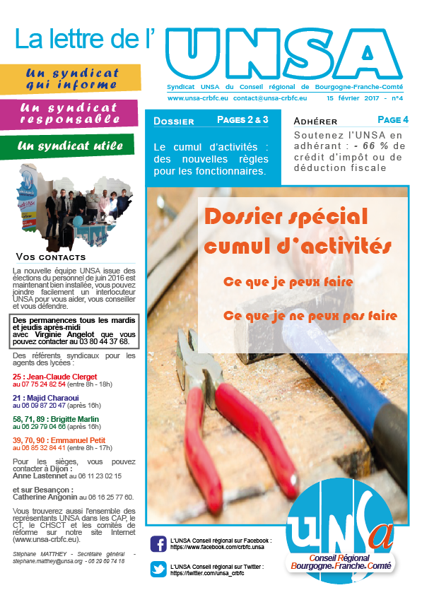 04 Journal UNSA 15 Février 2017 - special Cumul d'activités v08-01