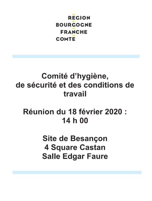 [UNSA] Ordre du jour du CHSCT du 18 février 2020