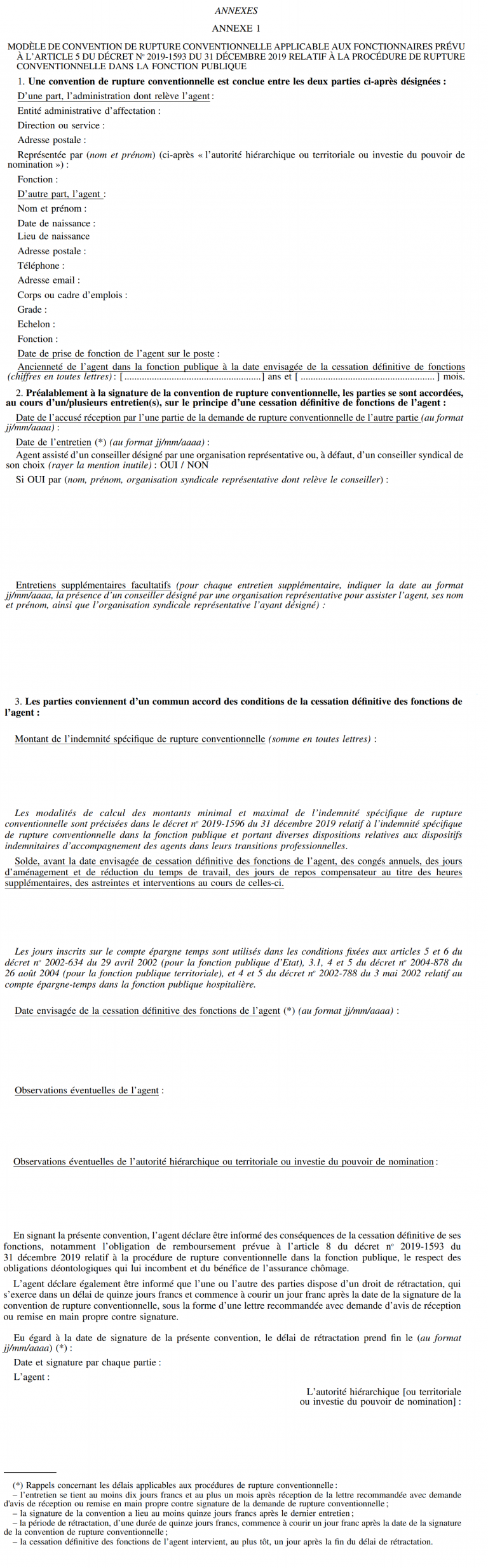 [UNSA] Publication des modèles d’arrêtés de rupture conventionnelle dans la fonction publique