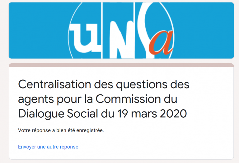 [UNSA] #coronavirus / Vos questions à l’administration pour la CDS du 19 mars