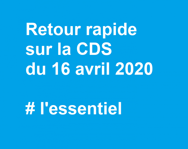 [UNSA] Retour rapide sur la CDS du 16 avril 2020 #l’essentiel