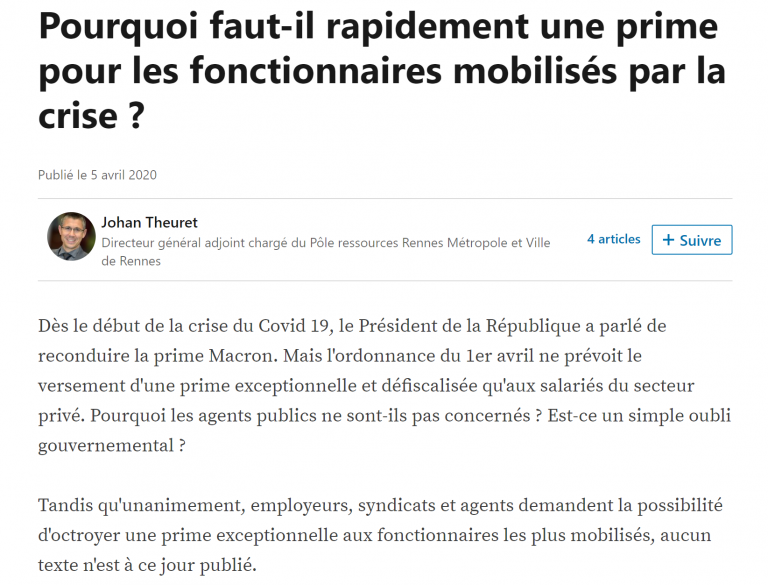 [UNSA] Pourquoi faut-il rapidement une prime pour les fonctionnaires mobilisés par la crise ?