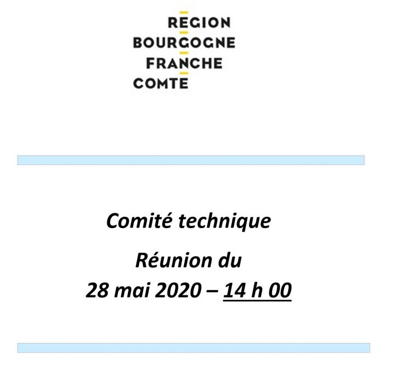 Ordre du jour du Comité technique du 28 mai 2020