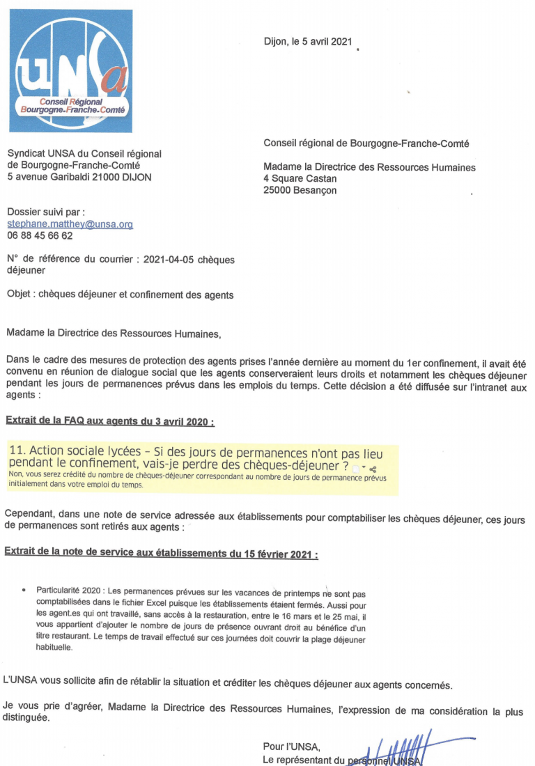 BREAAAAAKING NEWS 💶 Chèques déjeuners rétablis pour les jours de permanence non faits