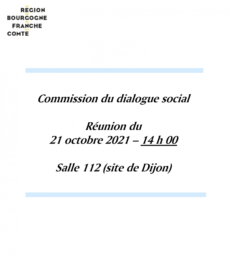Ordre du jour de la Commission du Dialogue du 21 octobre 2021