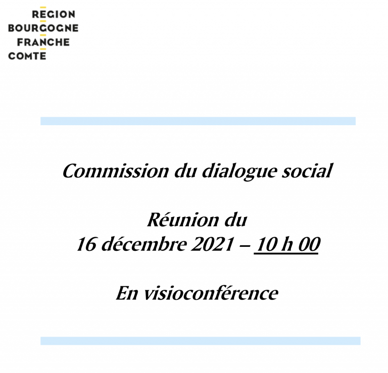 Ordre du jour de la prochaine CDS du 16 décembre 2021