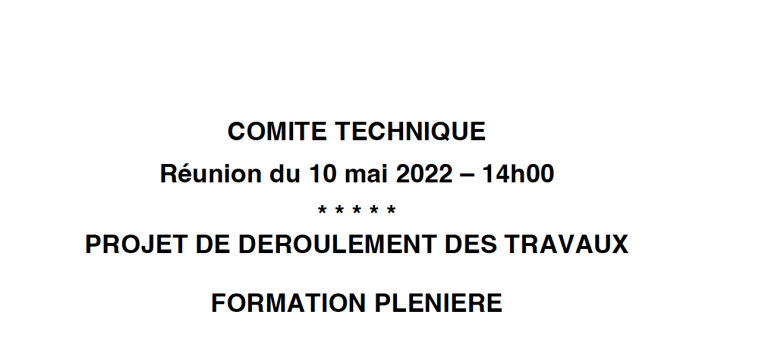 Ordre du jour du Comité technique du 10 mai 2022 :