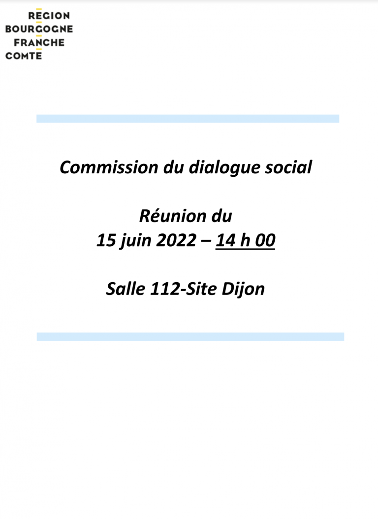 Ordre du jour de la CDS du 15 juin 2022