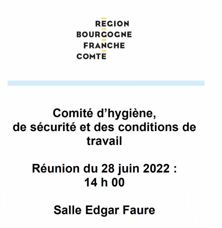 Ordre du jour du prochain CHSCT du 28 juin 2022