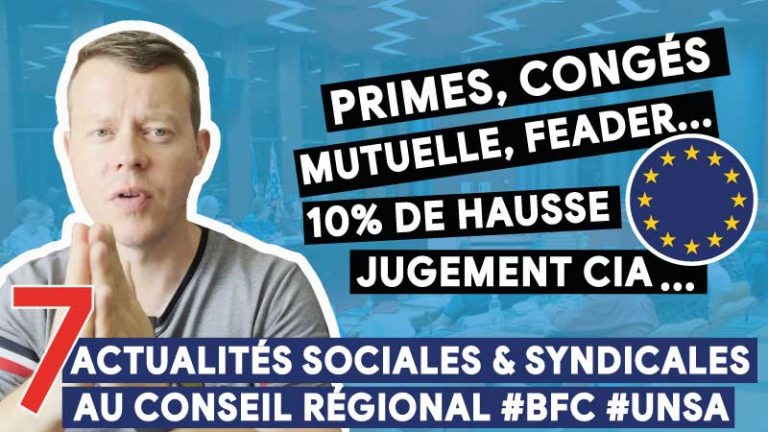 Primes, congés, FEADER…7 actualités sociales & syndicales au Conseil régional #BFC #UNSA #syndicat