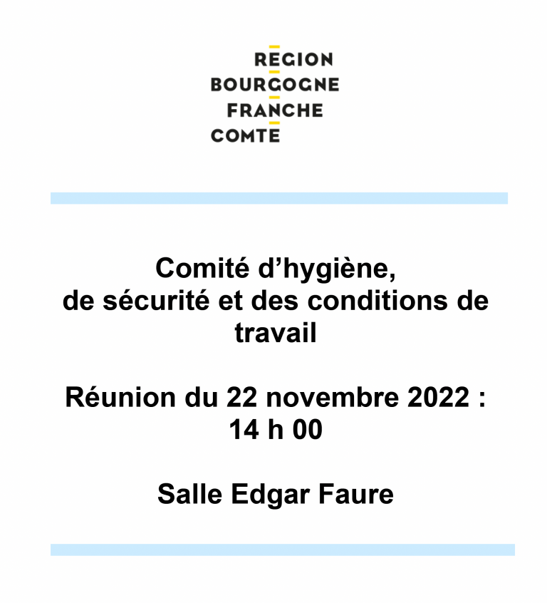Ordre du jour du CHSCT du 22 novembre 2022