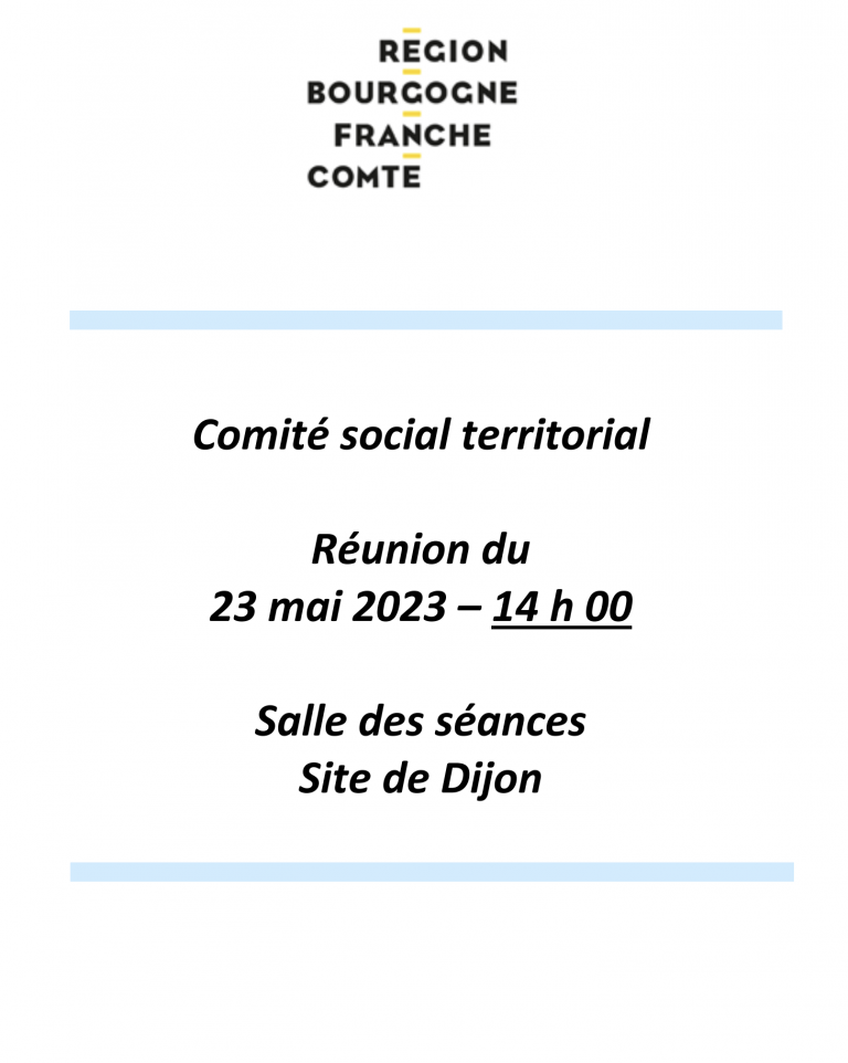 Ordre du jour du CST du 23 mai 2023