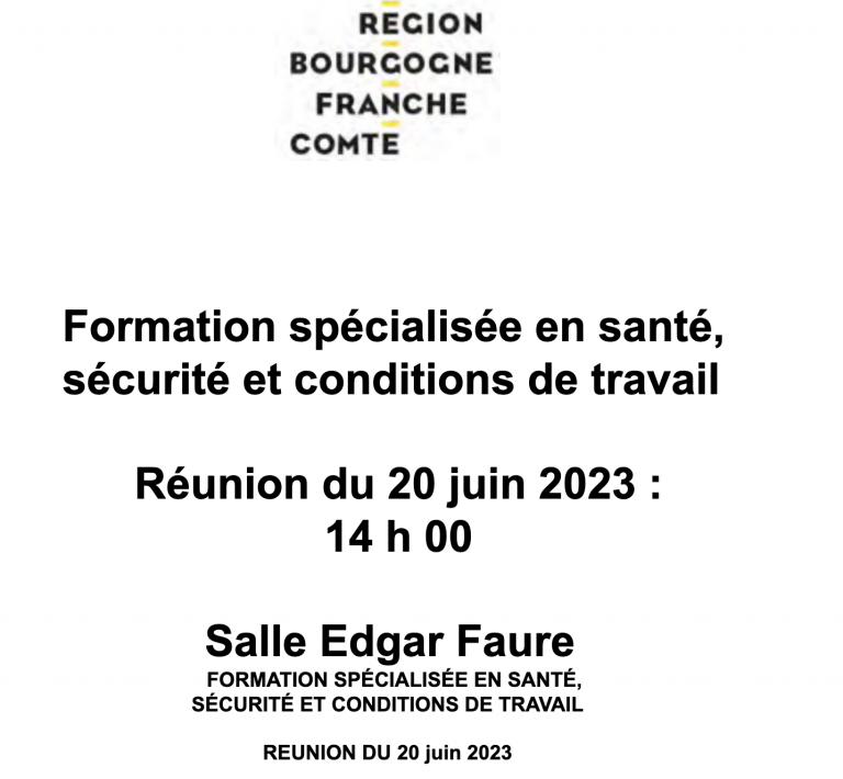 Dossiers à l’ordre du jour de la prochaine F3SCT du 20 juin 2023
