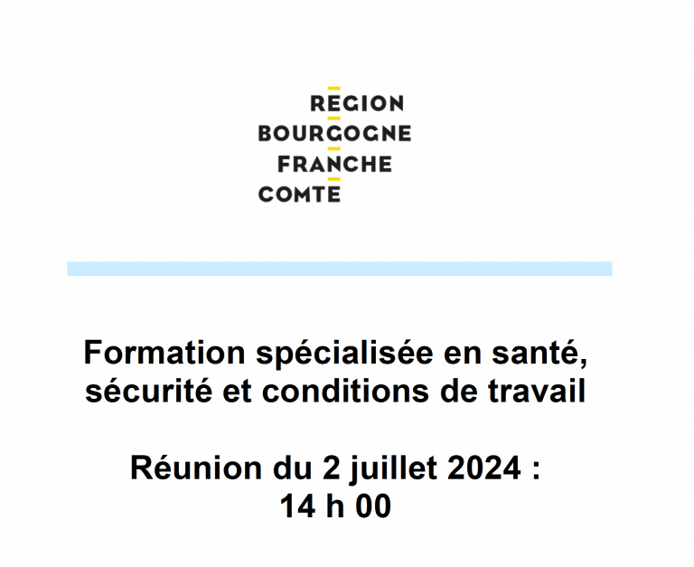 Ordre du jour du prochain CST (en formation F3SCT) du 2 juillet 2024