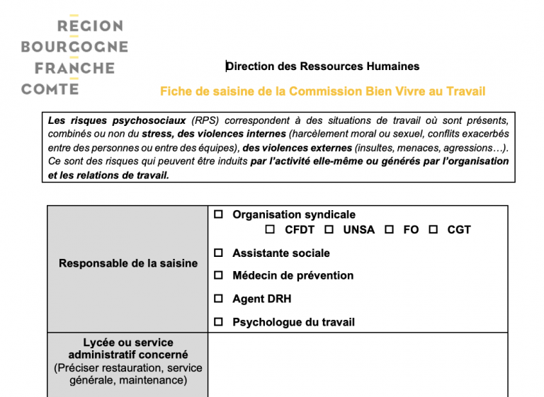 Prochaine Commission « Bien Vivre au Travail » (CBVT)