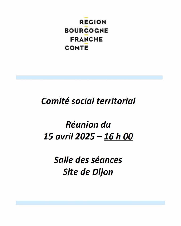 Ordre du jour du Comité social territorial du 15 avril 2025