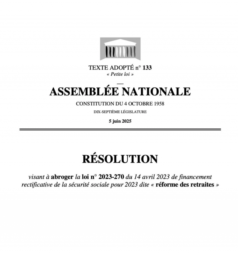 Les députés ont voté pour demander l’abrogation de la réforme des retraites.
