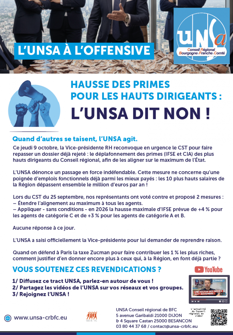 Tract pour refuser la hausse des primes des 1% les plus riches à la Région