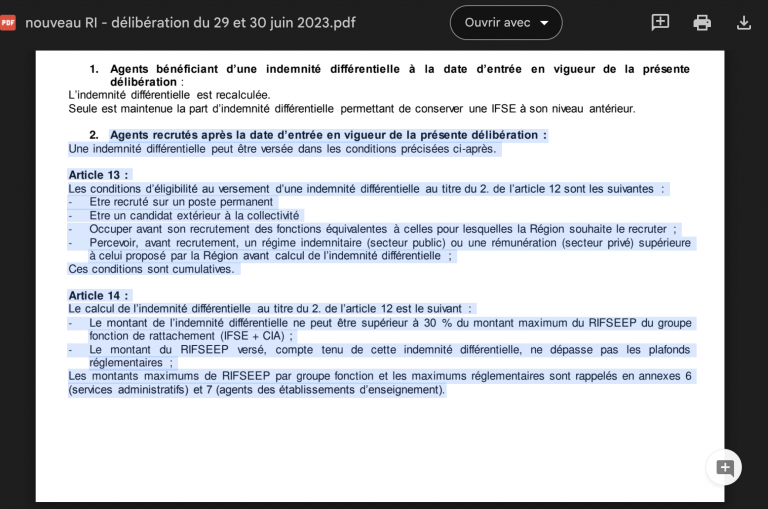 Comment ça se passe si vous voulez venir travailler au Conseil régional, mais que le régime indemnitaire du Conseil régional n’est pas à la hauteur de vos primes actuelles ?