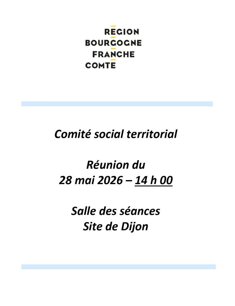Ordre du jour du prochain CST le 28 mai 2026