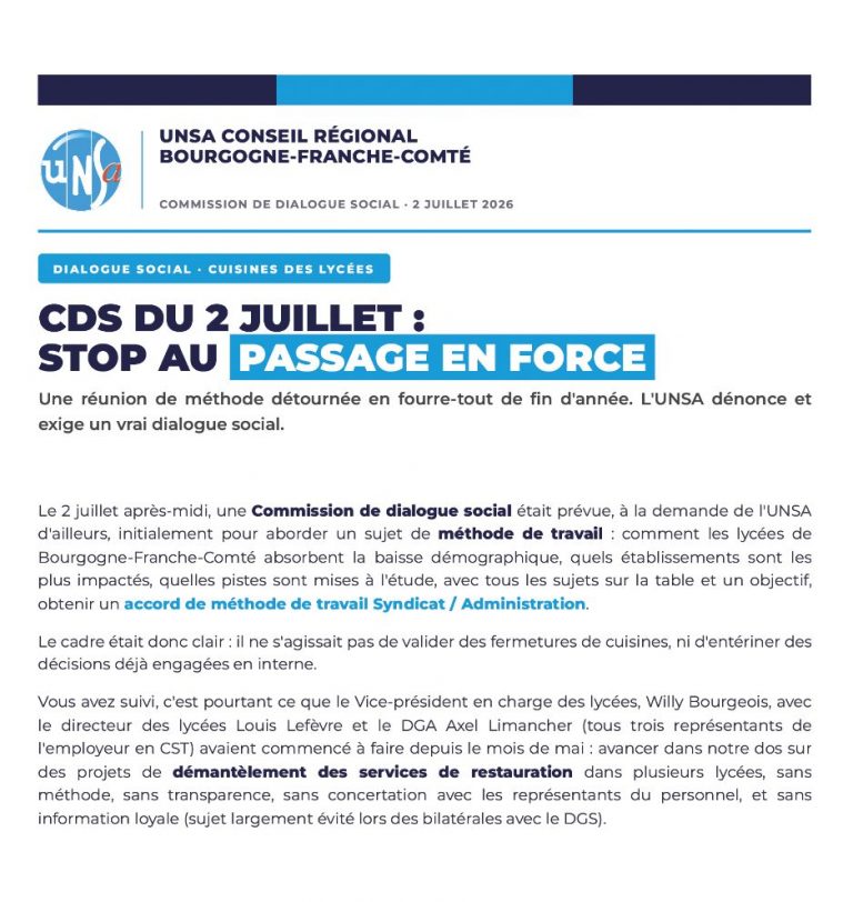 CDS du 2 juillet 2026 :  le passage en force de la Région. TOUJOURS PAREIL.